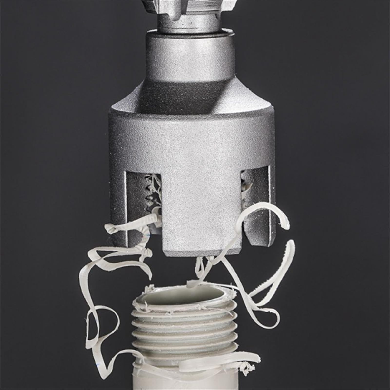 2 pcs 1/2" and 3/4" PVC thread cutting tools—inner and outer pipe threading tools; dual-function electric drill compatible kit for home repairs; precision carbon steel NPT pipe tap set for external pipes; high-speed operation