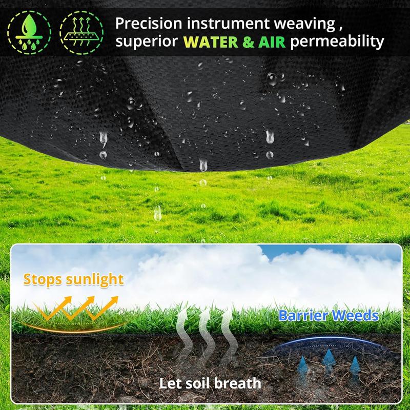 Premium 5 OZ Weed Barrier Landscape Fabric, 4ft x 100ft Heavy Duty Pro Gardening Ground Cover Mat, Woven Geotextile Fabric Mulch Cloth, Black Garden Bed Liner for Landscaping/Driveway/Farm/Greenhouse