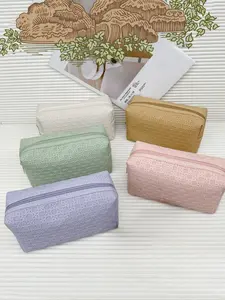 Portable Cosmetic Bag, Waterproof PU Makeup Bag, Multi-functional Toiletry Bag, Zipper Makeup Organizer Pouch, Versatile Storage Bag for Travel & Daily Use, Durable Makeup Organizer, Handheld Cosmetic Pouch