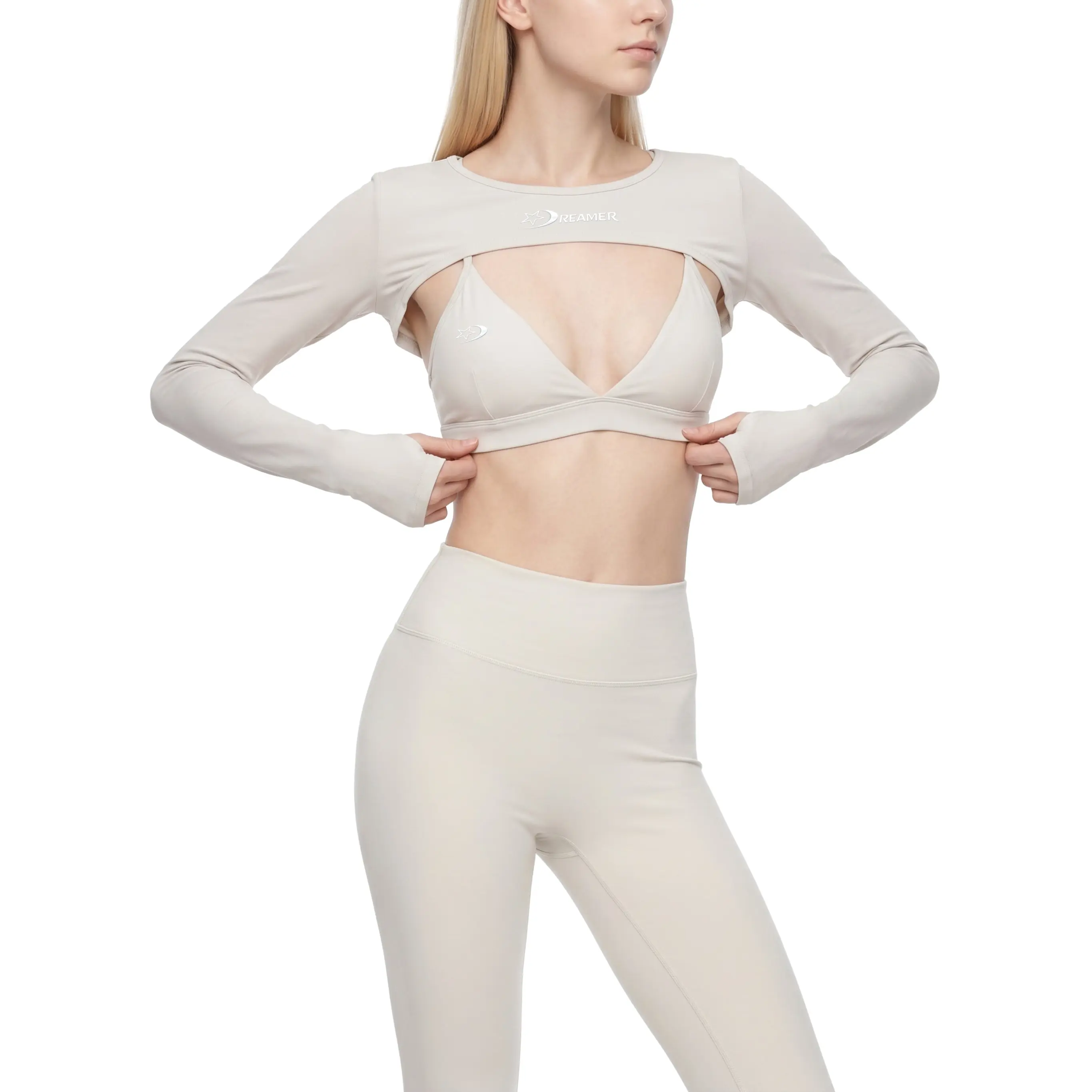 Women’s Cutout Long-Sleeve Yoga Shrug, Athletic Gym Wear, Women’s Crop Top-Infused Sporty Chic Sports Top for Yoga, Gym, Women's Gym Wear, Basics
