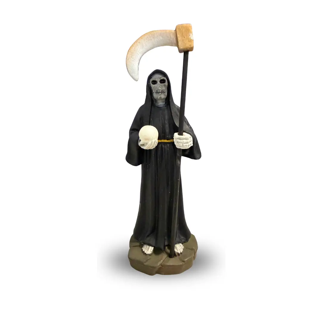 Mini Santa Muerte Statue black 3.5 Inches Devotional Altar Figure