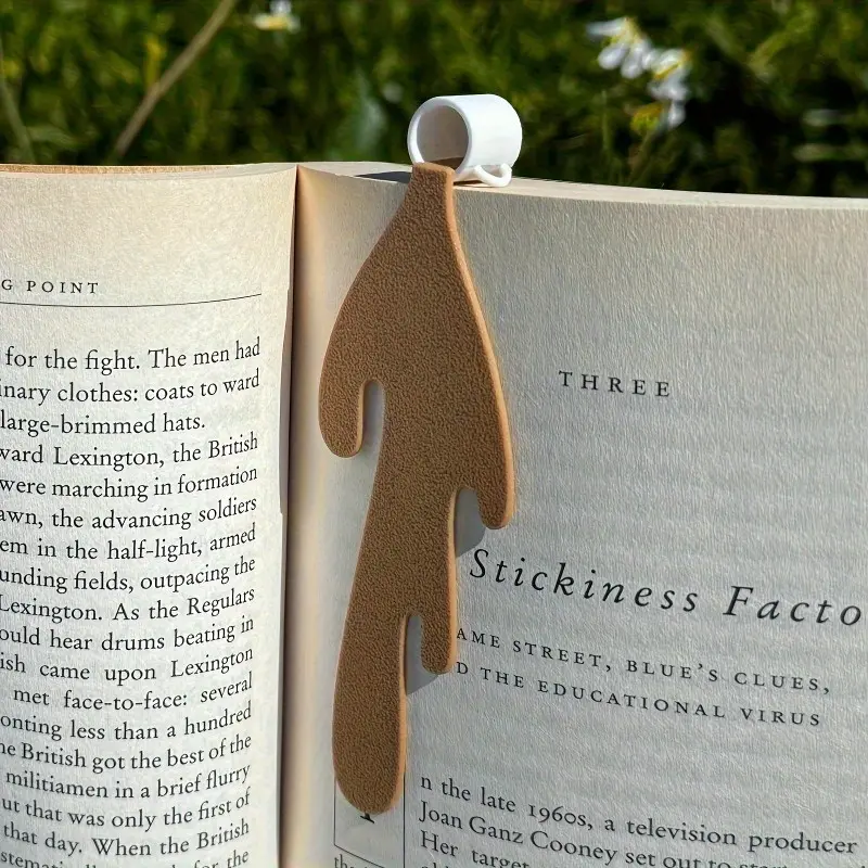 1pc Spilled Coffee Cup Design Bookmark - Unique PU Leather Page Marker for Book Lovers and Coffee Enthusiasts, Ideal Gift for Readers