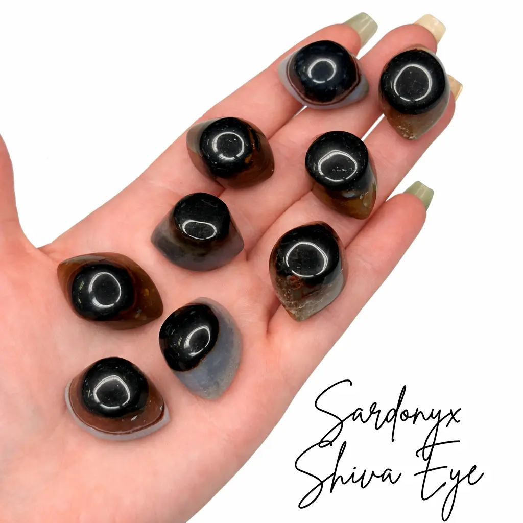 MINI Eye of Shiva, Sardonyx Shiva Eye, Protection Stone, Shiva Eye, T-168