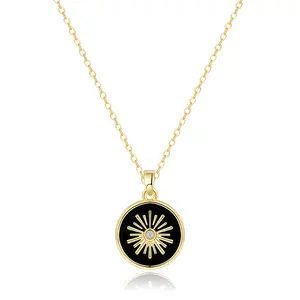 Rotnso 14K Gold Plated  Sun Coin Pendant Necklace Series