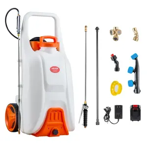 【FathersDayGift】VEVOR Battery-Powered Sprayer with Wheeled Cart, 13.1 Gallons Electric Weed Sprayer, Adjustable 0-80 PSI, Yard Lawn Sprayers with Wheels, 5 Nozzles & 98ft Hose, 3-6H Spray Time, for Weeding, Cleaning