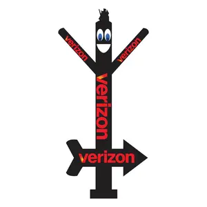 20ft Tall Verizon Inflatable Air Dancer – Double-Sided Logo Tube Man With Arrow (Blower Not Included)