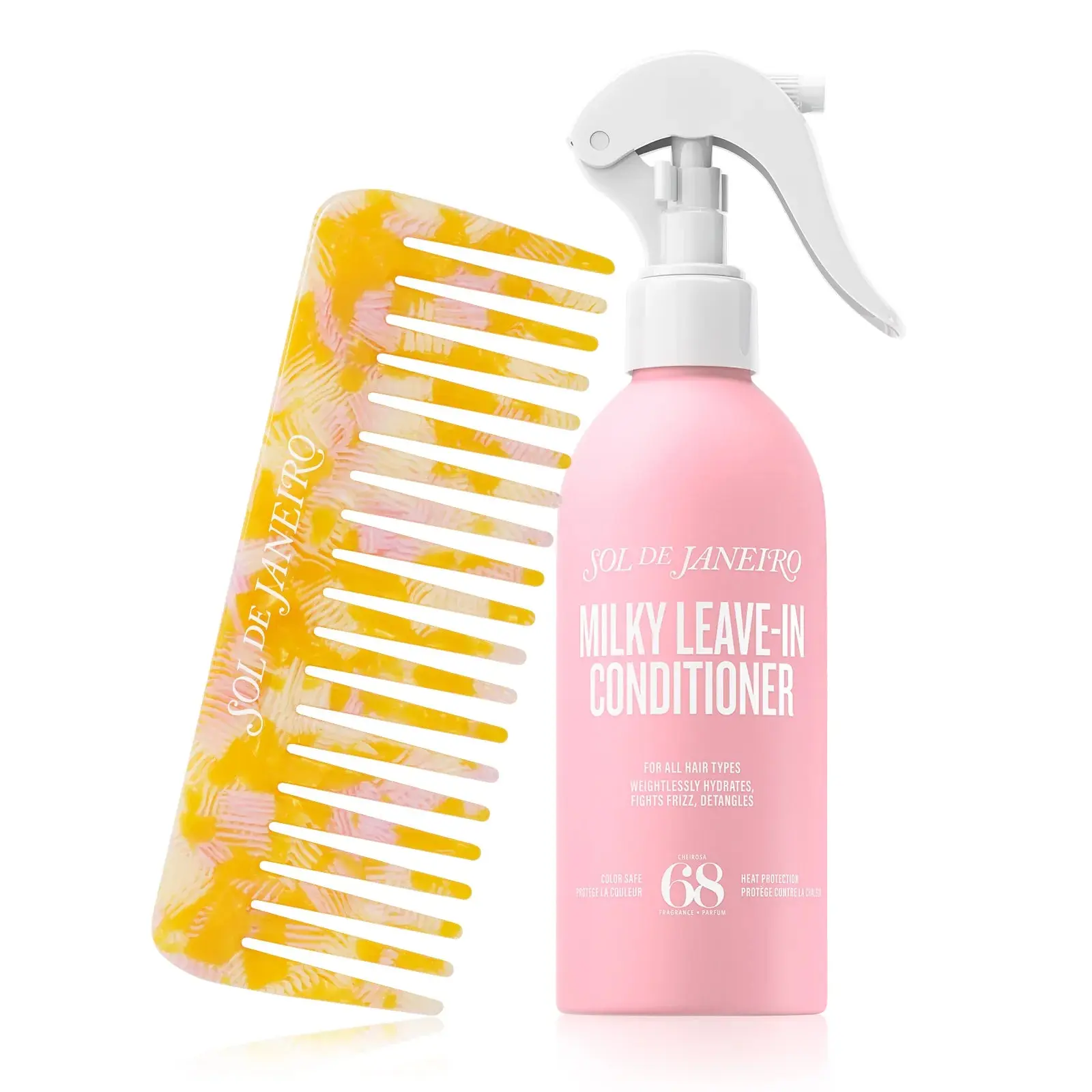 Sol de Janeiro Comb & Go Milky Leave-In Cheirosa 68 Duo | TikTok Shop Exclusive | Restore, Hydrate, & Protect Hair With Scent Notes Of Brazilian Jasmine & Pink Dragonfruit. Plus The Signature Sol Comb To Detangle Your Strands