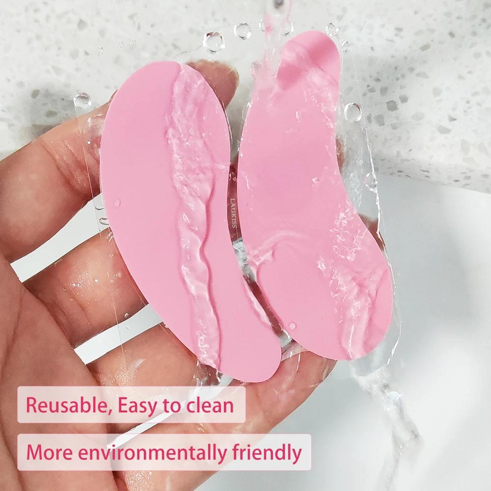 1 Pair Reusable under Eyelash Pads Silicone Stripe Lash Lift Eyelash Extension Eye Patches under Eye Gel Patch Makeup Tools