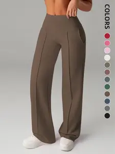 New Cross-Border Waistband Pockets Slim Fit Sporty Long Straight Leg Pants, Outdoor Casual Comfortable Straight Leg Pants for Men