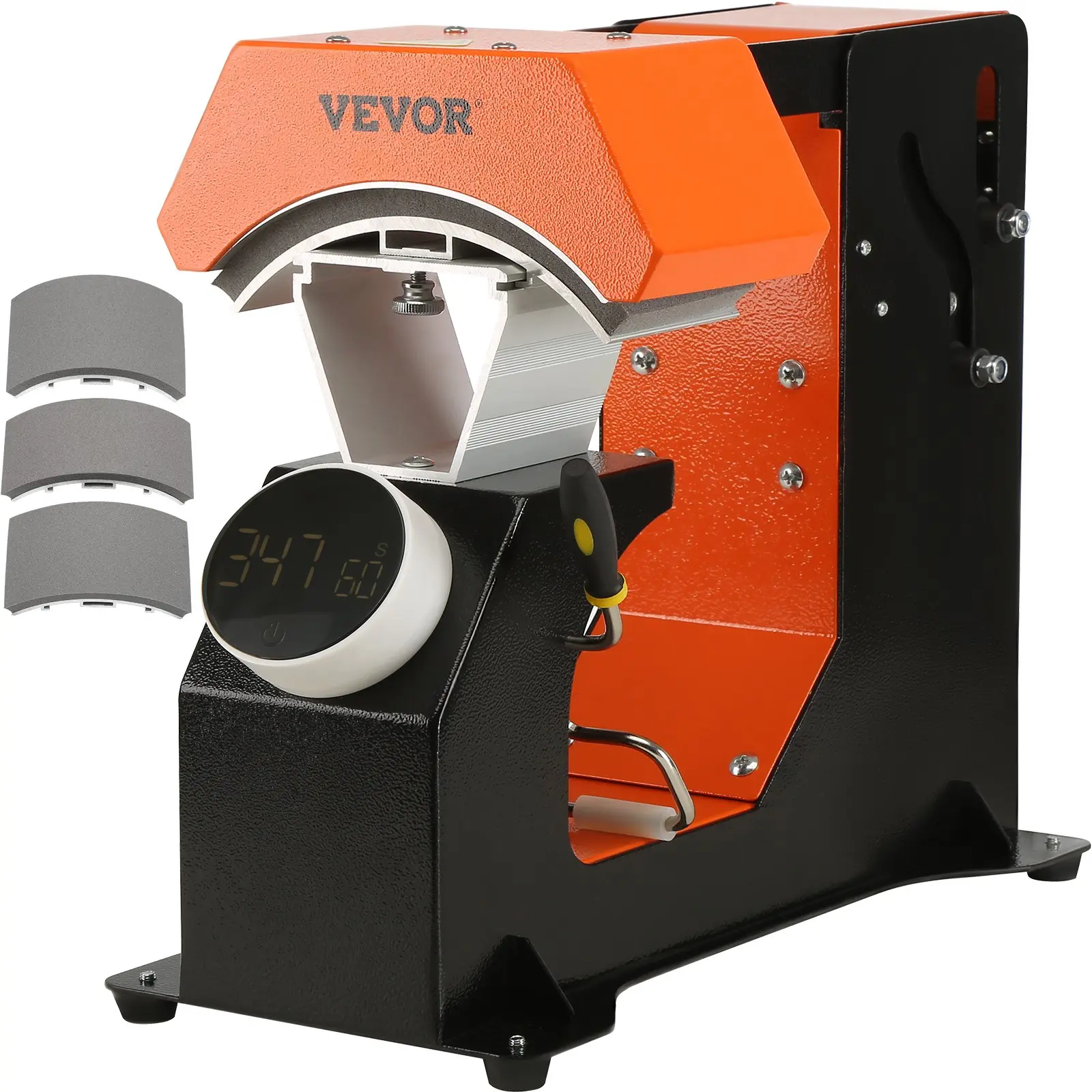 【Summerfinds】 VEVOR 3-in-1 Auto Hat Heat Press with 3pcs Interchangeable Platens(6.6x 2.7, 6.6x 3.8, 6.1x 3), Automatic ReleasePress Knob-Style Digital Control Panel Tested to UL Standardsdealsforyoudays