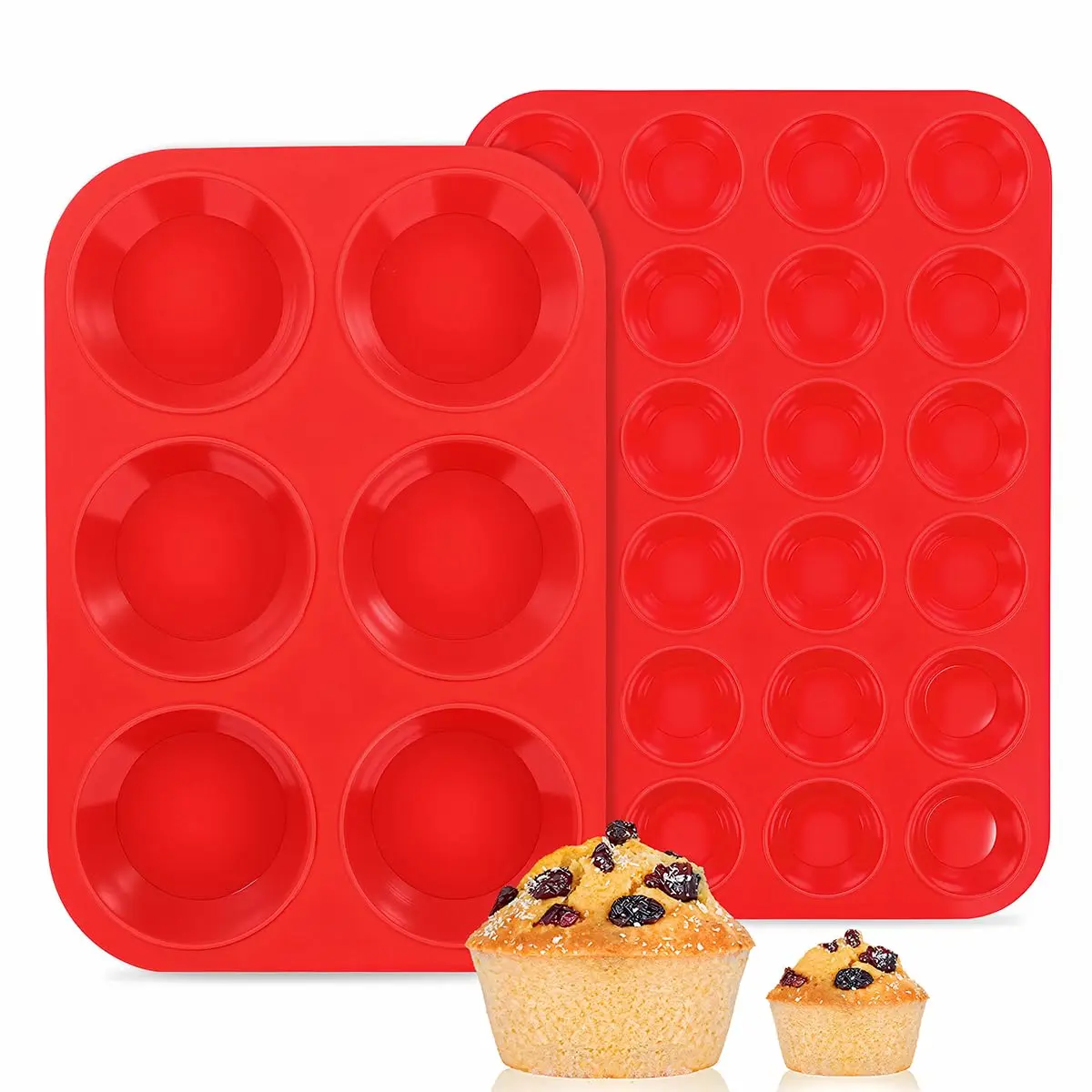 2pcs:6-Cup Jumbo & 24-Cup Mini