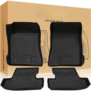 3pcs Floor Mats Liners Carpets for 2015-2021 Ford Mustang TPE Rubber All Weather