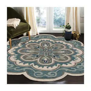 Ox Bay Maeve Petal Edged Medallion Wool Indoor4' Round Rug