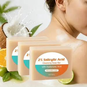 3PCS-2% Salicylic Acid Cleansing Bar for Face & Body Care - Soap Bar With Coconut Oil, Gentle for Blemish-Prone Skin, Pore Exfoliating, Softening & Moisturizing Skin, Face and Body Soap, Body and Facial Cleanser, 100g - Festival Gift Set