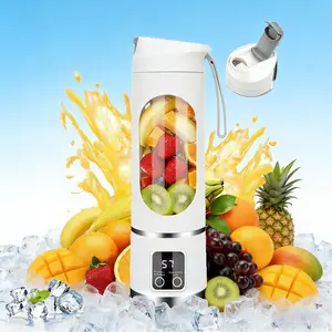 2026 Upgrade Cordless Blender - Dual 1500mAh Batteries & 12 Blades | 3-Speed 450ml Portable Blender I For Smoothies, Juicing,Ice Crushing, Travel, Gym (White & Purple)