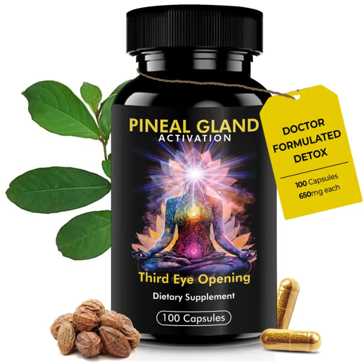 Kailash Herbals Pineal Gland Activation – Haritaki & Turmeric for Third Eye Awakening, Decalcification Support & Mental Clarity – King of Herbs – 5,000 Year Ayurvedic Formula – 100 Vegan Capsules