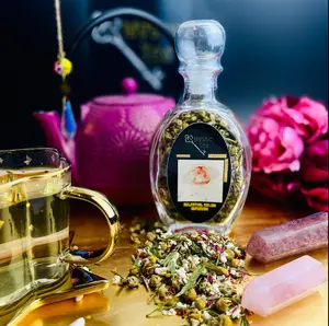 Celestial Salon Infusion Loose Leaf No Caffeine Herbal Tea with Bamboo, Chamomile for Hair and Nails in Glass Perfume Style Jar