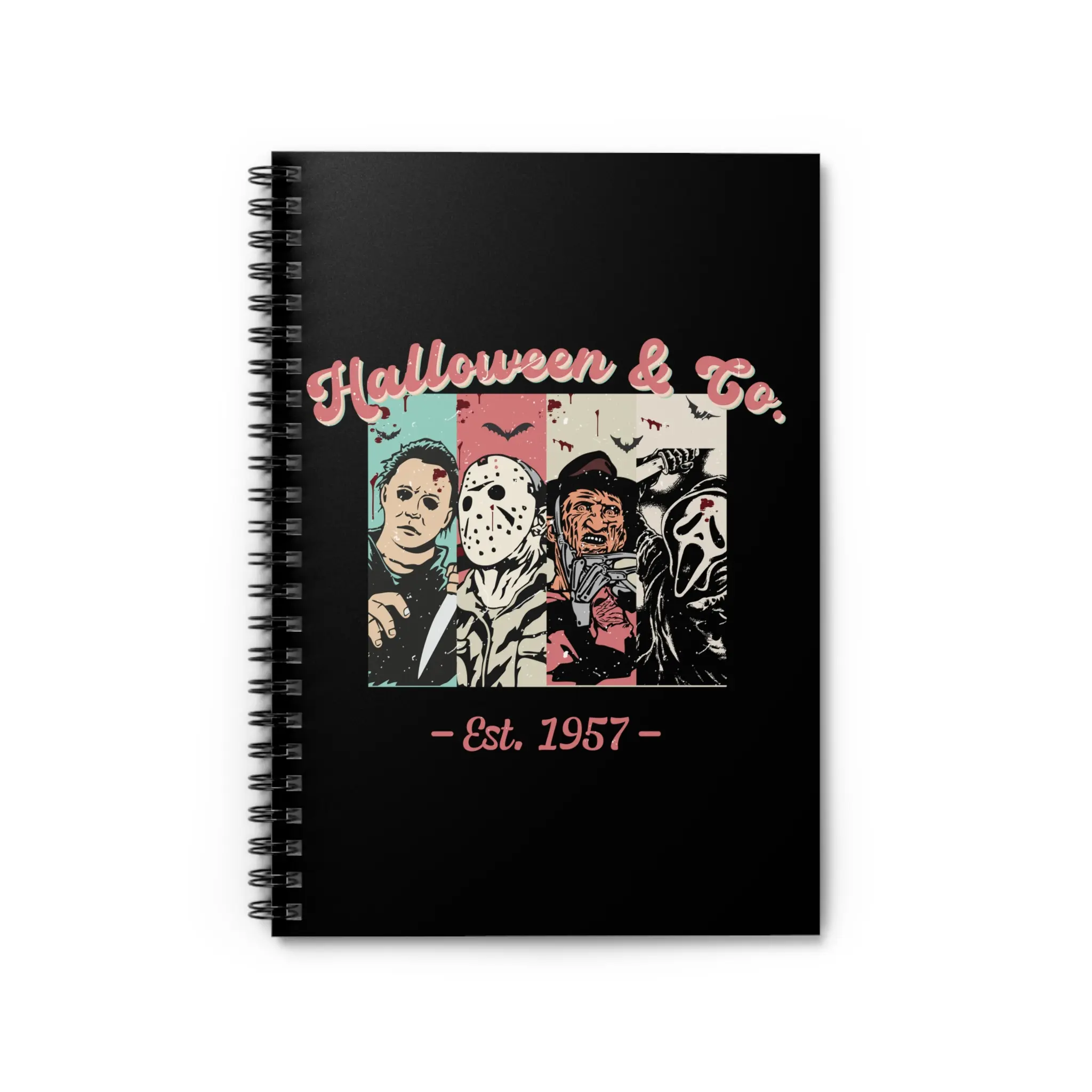 Halloween-Themed Spiral Notebook, Horror Movie Fan Journal, Gift for Spooky Season, Writing & Sketching Pad, Perfect for Halloween [...]