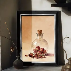 Minimalist European Wall-Mounted Picture Frame, Sizes 8x12/12x16/16x22 Inches, Vintage Rose Design, Indoor Decor, Model_xinghao