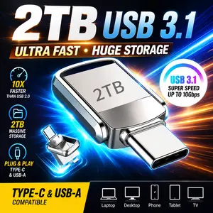 USB Flash Drive 2TB  3.2 Type C PenDrive Memory Stick  2TB Pen Drive Flash Disk for PC Smartphone Storage U Disk