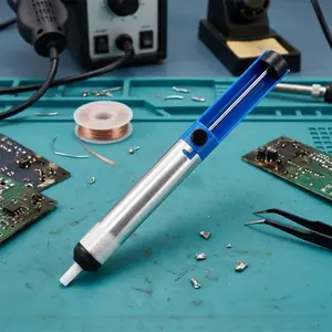 High Efficiency Portable Desoldering Pump, Aluminum Alloy vacuum Solder Sucker Tool. Essential for Soldering, Repair, and Pcb cleaning. dIy electronics tool, phone 7 computer repair Kit, One-Hand Operation for Component Removal.