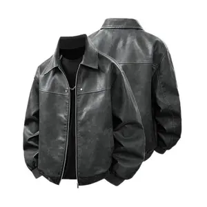 Men’s Plus Size Leather Jacket | Autumn/Winter Motorcycle Workwear – Stylish, Durable, Premium