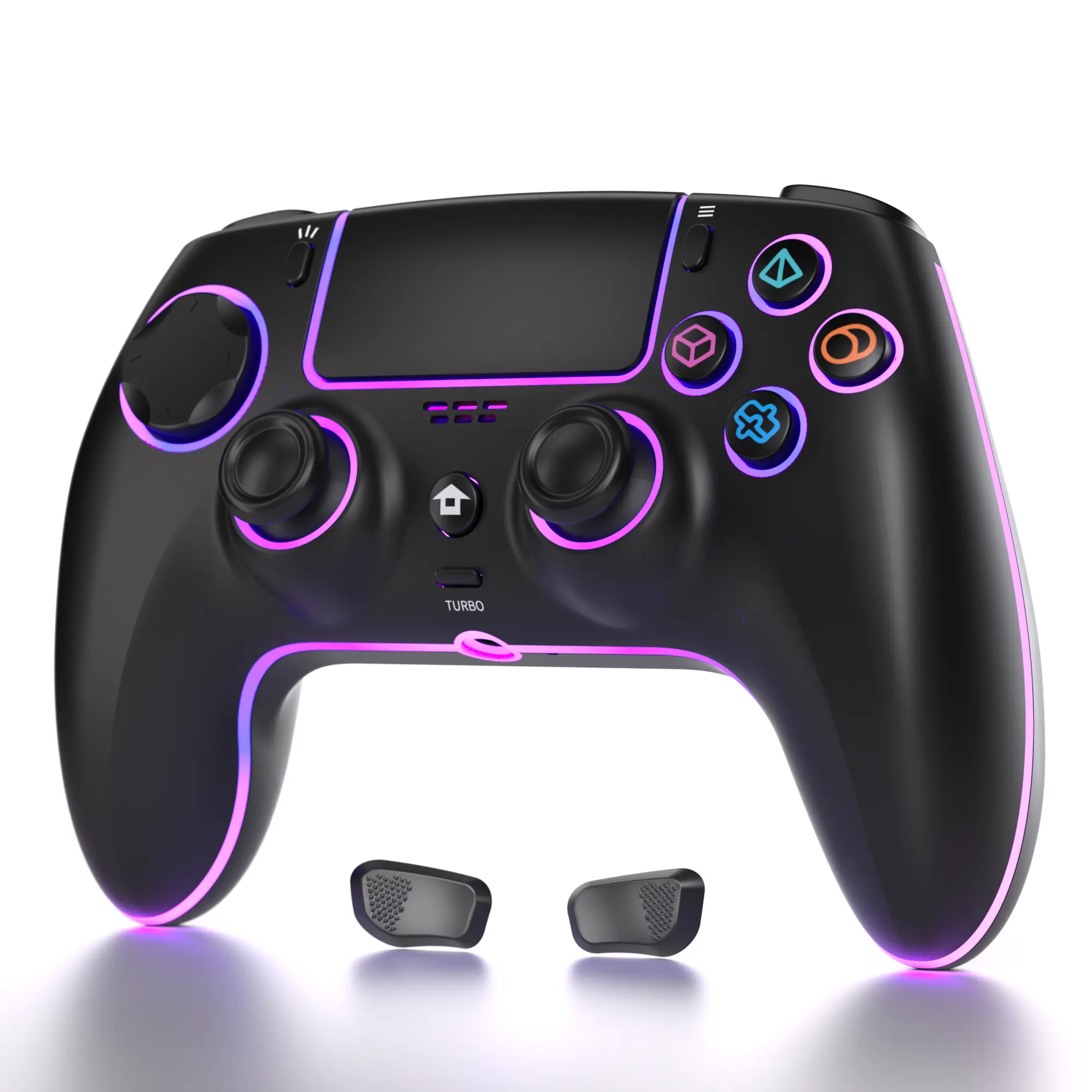 YUYIU Wireless Gaming Controller Accessories for PS5, PS5 Pro, PC - Hall Effect Anti-Drift Joysticks, 2 Programmable Back Buttons, Linear Triggers, 6-Axis Gyro, RGB Lighting, Touchpad, Dual Vibration, Turbo Function, 3.5mm Audio Jack