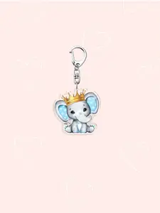 Little Blue Elephant Theme Acrylic Keychain, Blue Elephant Pattern 1st Birthday Hanging Pendant Keychain, Babe Shower Party Gift Decorative Keychain, Acrylic Decoration, cute Gender Reveal Party Keychain Favours, Newborn Boy/Girl Party Gift, Charm Keycha