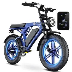 31MPH Electric Bike C200 1000W Motor 17Ah Battery 50 Mile Range 20 Inch Off Road Tires 7 Speed Adjustable Hydraulic Disc Brakes Front Rear Suspension App Control Lights Warranty