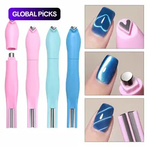 3-in-1 Cat Eye Nail Art Magnetic Tool Set, Heart Line DIY Multi-Functional Magnetic Manicure Kit, Perfect for Nail Design & Pedicure Accessories, Nail Care
