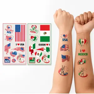 Soccer Fan Body Art Stickers — US MX Game Day Peel and Stick Sports Decals, Waterproof Face Cheek Arm Decorations for Adults, Lasts 7 Days, Party Match Day Essentials 10 Pcs