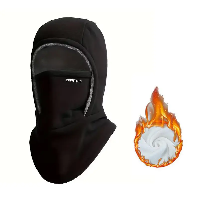 Winter Warmth 2-in-1 Hat & Face Mask - Windproof, Thick Fleece Lining for Cycling, Running, Skiing