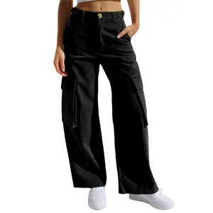 Women's Multi-pocket Workwear Loose Casual Denim Trousers