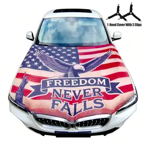 USA 250th Anniversary 'Freedom Never Falls' Car Hood Flag Kit | Dual Stability Clips | Eagle & Statue of Liberty Edition | Fits Trucks, SUVs & Sedans | Celebrating America’s 250th & Freedom Spirit