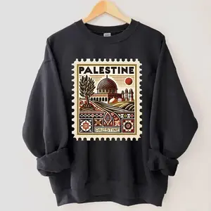 Vintage Palestine Stamp Shirt Sweatshirt Hoodie, Unisex Cultural Heritage Wear Sweatshirt