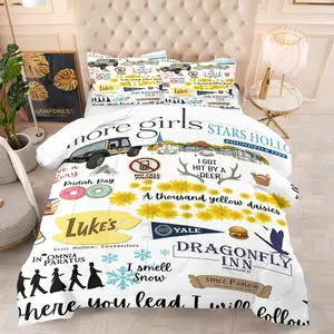 Gilmore Girls Theme Comforter Set,Including 1 Quilt and 1 or 2 Pillowcases Without Pillows,Suitable as Bedding Set for Teenagers and Adults,Soft and Warm Bedroom Decoration