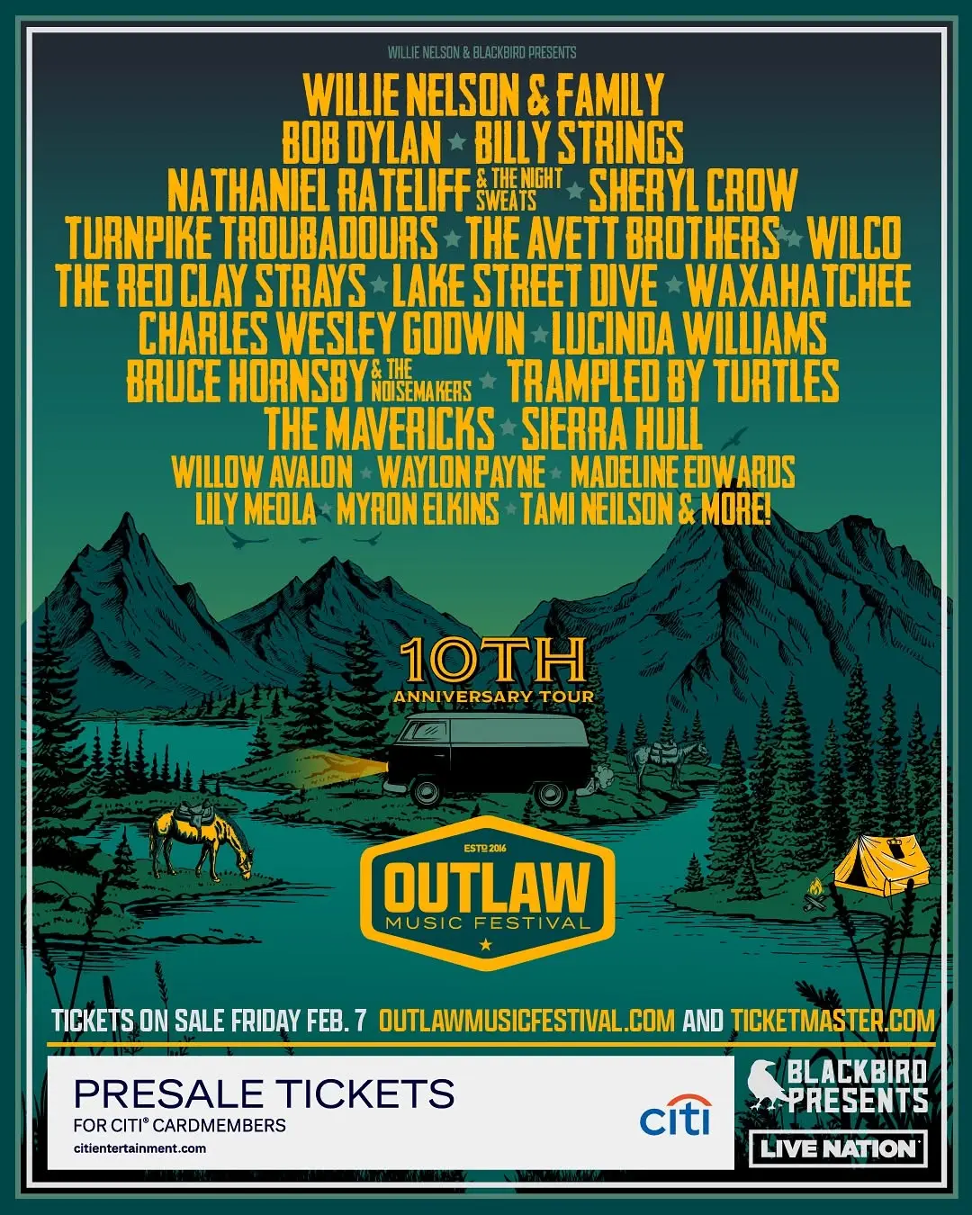 Outlaw Music Festival: 10th Year Poster Art