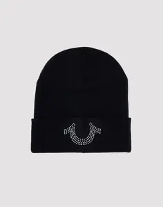 Mens True Religion Rhinestone Horseshoe Beanie