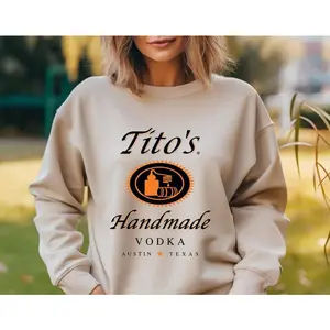 Tito Crewneck Sweatshirt, Tito's Handmade Vodka Sweatshirt, Austin Texas Label Sweater, Vodka Alcohol Sweatshirt