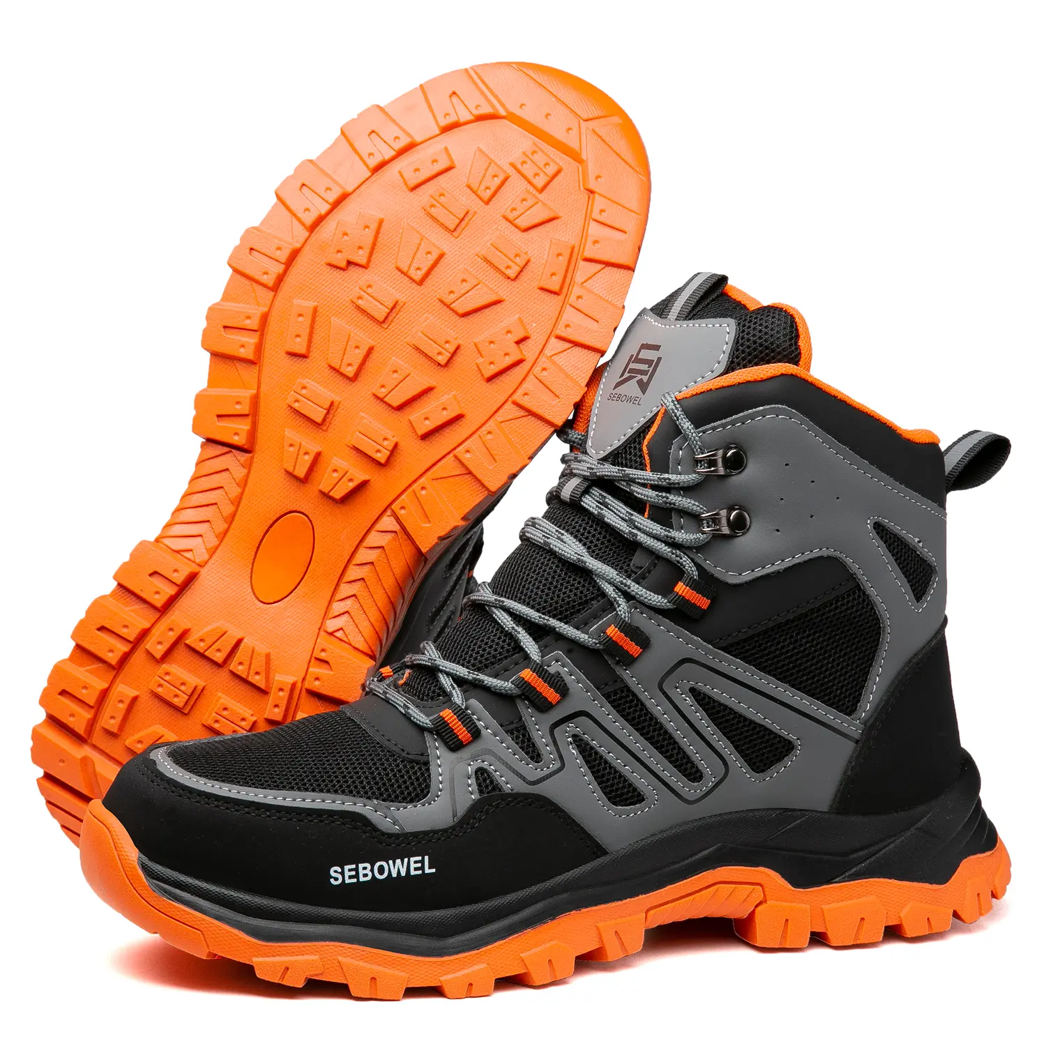 Men's Steel Toe Safety Shoes Puncture Proof And Smash Proof Contrasting Color Mesh Work Shoes Suitable For Outdoor Work Blue Collar Industrial Construction