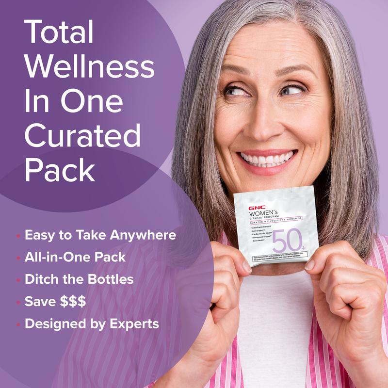 GNC 2-Pack Bundle: Women's 50+ Vitapak,60 day supply, 5-IN-1, Multivitamin, Overall Wellness, healthcare, Dietary, New Year New Me Stack