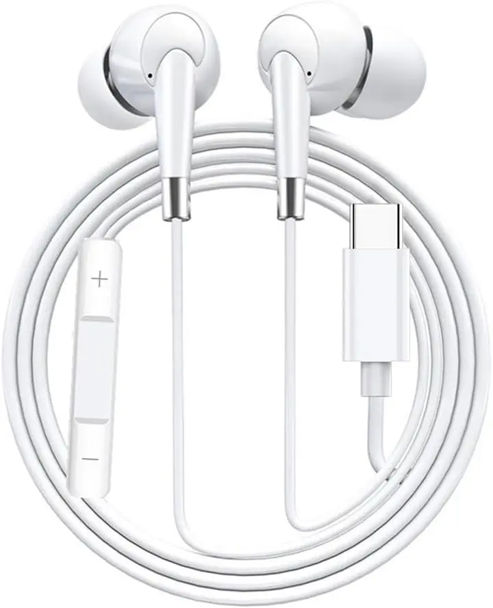 Type C Earphones Wired USB C in Ear Headphones for  15 16 Pro 15 Pro Max, Compatible with  Type C Jack Devices Smartphones,Stereo Noise Canceling Isolating Headsets
