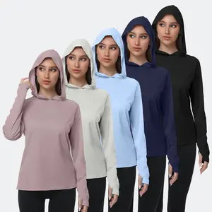 5 Packs Women's Sun Protection Hoodie UPF SPF Long Sleeve Hiking Fishing Athletic Shirts Lightweight Rash Guards