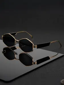 New European and American retro polygonal diamond sunglasses for men with a high-end feel, American fashion party for women, sunglasses