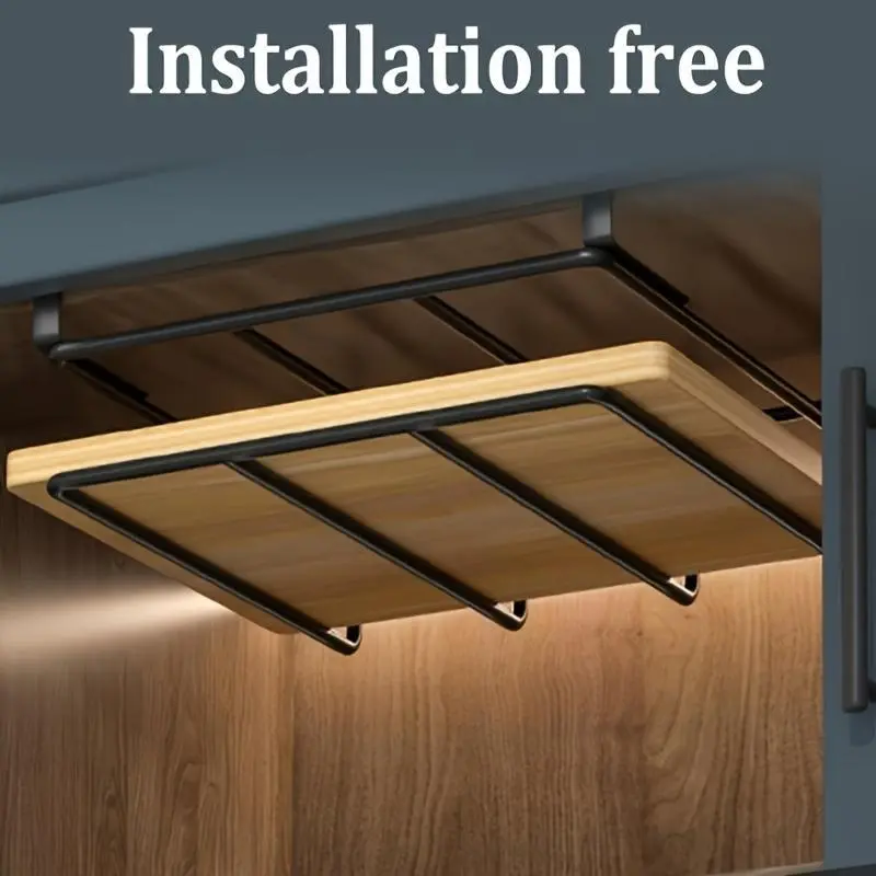 1pc Black Carbon Steel Heavy-Duty Pull-Out Kitchen Storage Shelf Basket & Under-Cabinet Hanging Cutting Board Rack - Space-Saving Organizer with Adjustable Height, No Assembly Required, Multi-Purpose for Kitchen Pantry Cabinet, Cabinets, Pantries 1pc Black Carbon Steel Heavy-Duty Pull-Out Kitchen Storage Shelf Basket & Under-Cabinet Hanging Cutting Board Rack - Space-Saving Organizer with Adjustable Height, No Assembly Required, Multi-Purpose for Kitchen Pantry Cabinet, Cabinets, Pantries