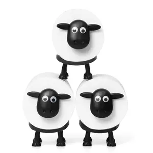 Sheep Toilet Roll Holder, Free Standing Bathroom Set, 3D Printed, Funny Hilarious Black Sheep Loo Roll Holder, Tissue Paper Storage, Cute Bathroom Decor, Set of 3