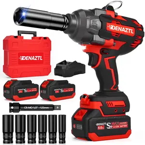 Denaztl Cordless Impact Wrench 885Ft-lbs(1200N.m),Power Impact Wrench 1/2 Inch,2X4.0Ah Battery,7 Sockets,Electric Impact Wrench for Home Car Tires Truck Mower