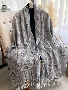 Bohemian Paisley Print Warm Scarf, Casual Soft Shawl for Fall & Winter, Modern Fashion Accessory for Daily Wear, Boho Style Scarf