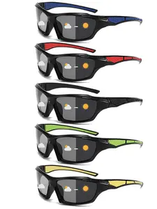 5 Pairs Unisex Fashion Photochromic Oval Frame Sports Sunglasses Set, Perfect Gift, Stylish and Durable Design, Ideal for Outdoor Activities