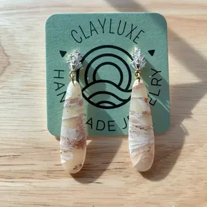 Rose Gold Quarts Dangle Earrings